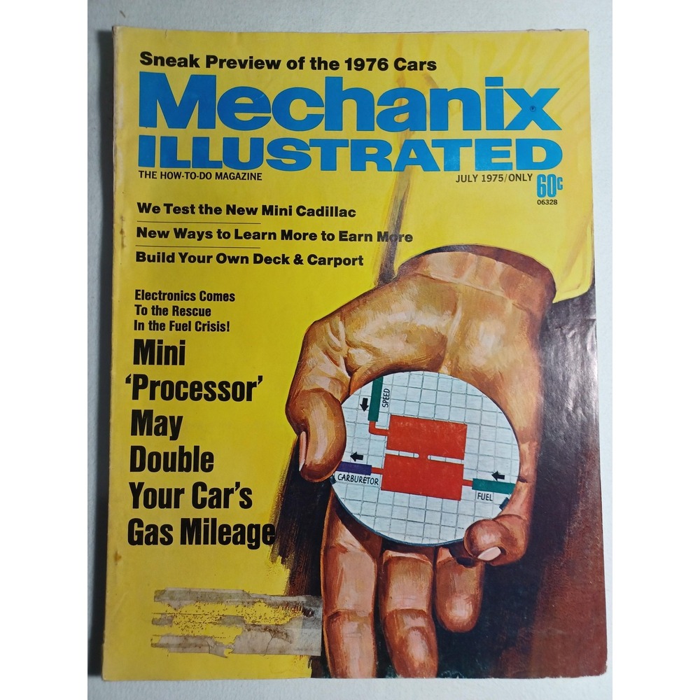 Vintage Mechanix Illustrated Magazine July 1975 Mini Processor 1976 Cars Auto